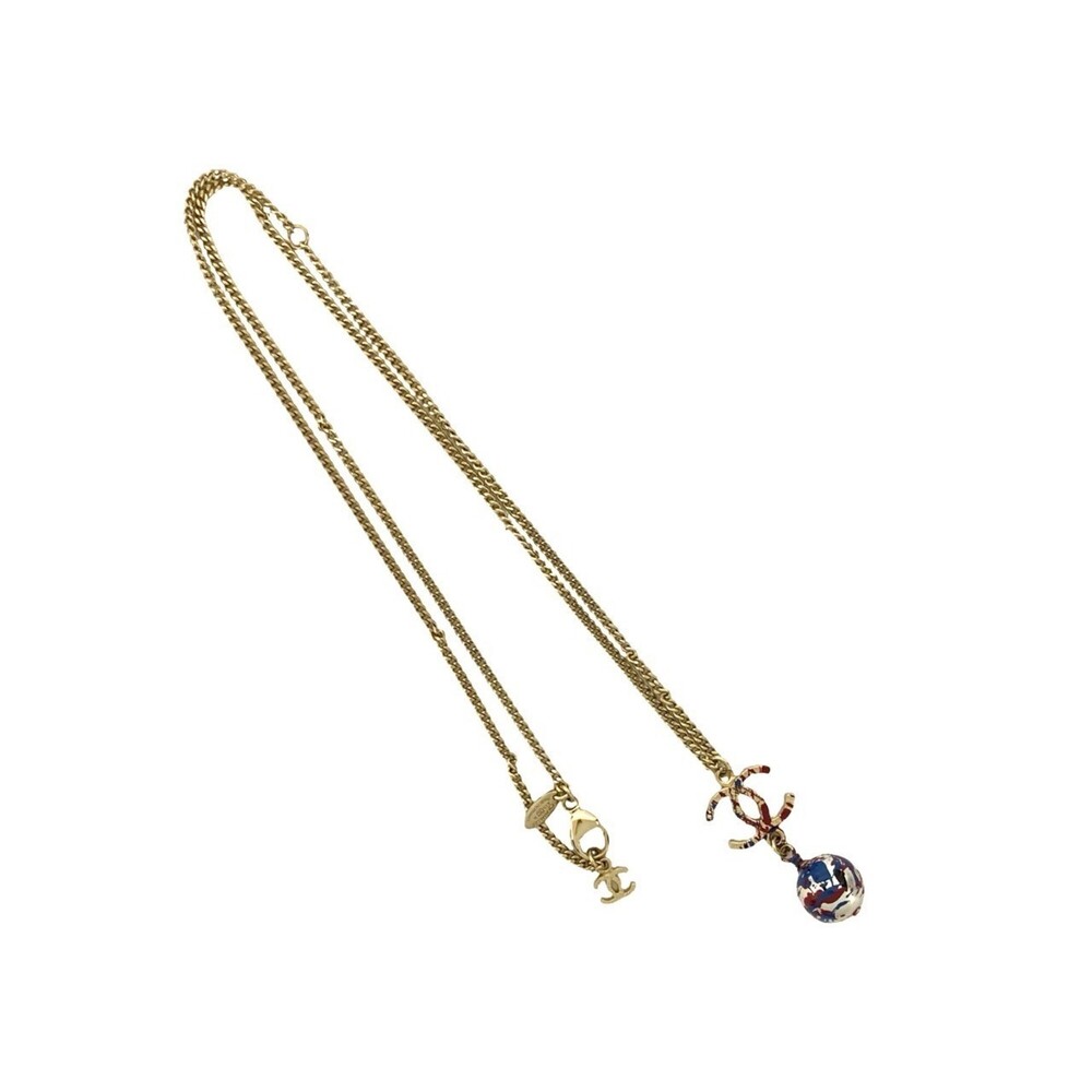CHANEL Authentic Blue Pearl Logo Necklace - Picture 4 of 4